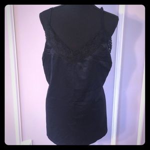 Lace trim satin cami